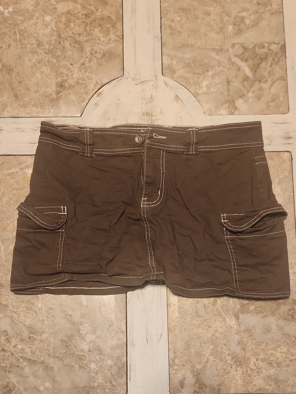 Brown Jean Skirt
